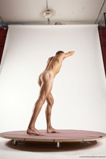 Nude Man White Standing poses - ALL Athletic Short Brown Standing poses - simple Multi angles poses Realistic