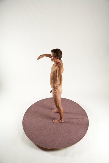 Nude Man White Standing poses - ALL Athletic Short Brown Standing poses - simple Multi angles poses Realistic