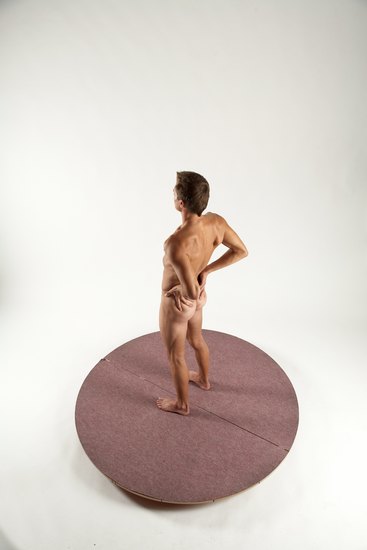 Nude Man White Standing poses - ALL Athletic Short Brown Standing poses - simple Multi angles poses Realistic