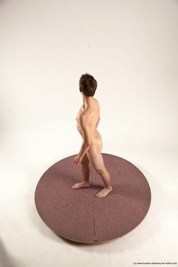 Nude Man White Standing poses - ALL Slim Short Brown Standing poses - simple Multi angles poses Realistic