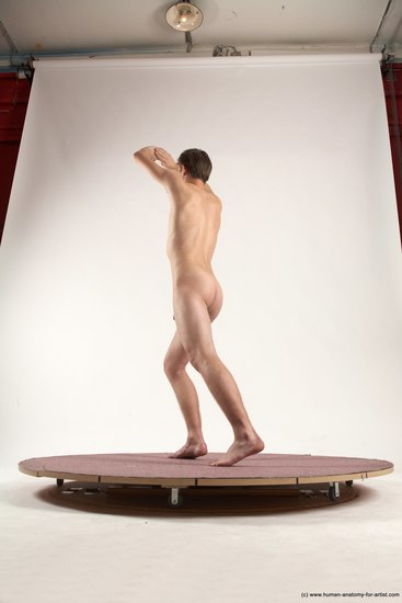 Nude Man White Standing poses - ALL Slim Short Brown Standing poses - simple Multi angles poses Realistic