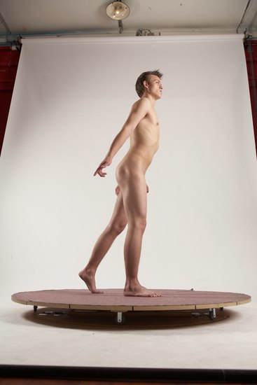 Nude Man White Standing poses - ALL Slim Short Brown Standing poses - simple Multi angles poses Realistic