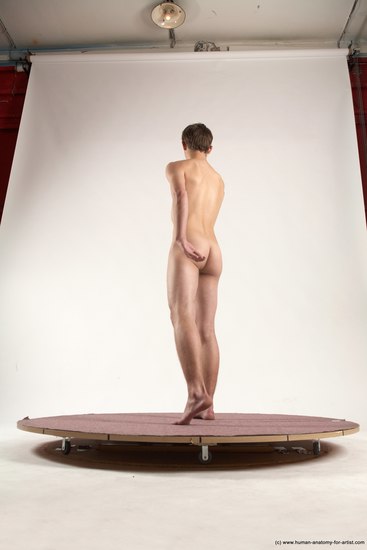 Nude Man White Standing poses - ALL Slim Short Brown Standing poses - simple Multi angles poses Realistic