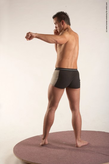 Underwear Martial art Man White Standing poses - ALL Average Short Brown Standing poses - simple Academic