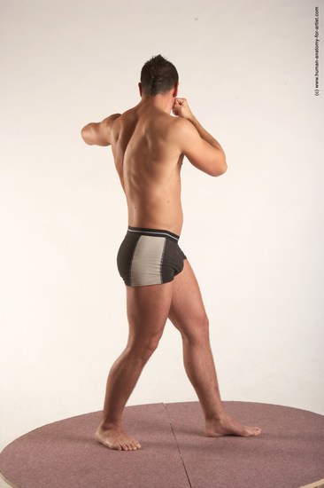 Underwear Martial art Man White Standing poses - ALL Average Short Brown Standing poses - simple Academic