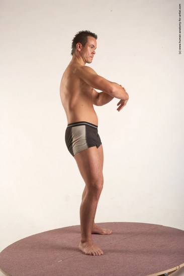 Underwear Martial art Man White Standing poses - ALL Average Short Brown Standing poses - simple Academic