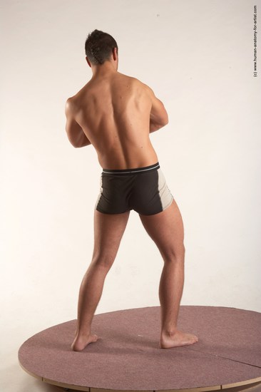 Underwear Martial art Man White Standing poses - ALL Average Short Brown Standing poses - simple Academic