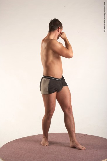 Underwear Martial art Man White Standing poses - ALL Average Short Brown Standing poses - simple Academic