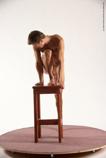 Nude Man White Standing poses - ALL Athletic Short Brown Standing poses - simple Multi angles poses Realistic