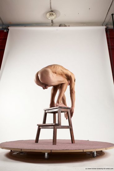 Nude Man White Standing poses - ALL Athletic Short Brown Standing poses - bend over Multi angles poses Realistic