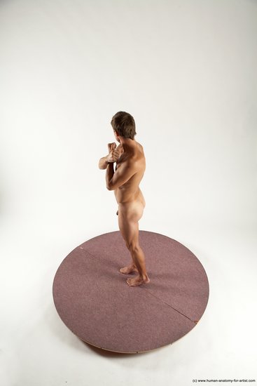 Nude Man White Standing poses - ALL Athletic Short Brown Standing poses - simple Multi angles poses Realistic