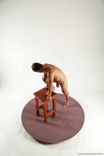 Nude Man White Standing poses - ALL Athletic Short Brown Standing poses - simple Multi angles poses Realistic