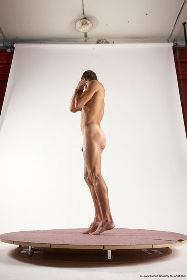 Nude Man White Standing poses - ALL Athletic Short Brown Standing poses - simple Multi angles poses Realistic