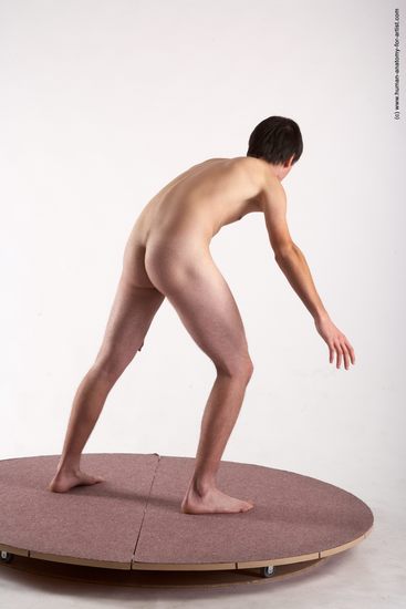 Nude Man White Standing poses - ALL Slim Short Brown Standing poses - simple Realistic