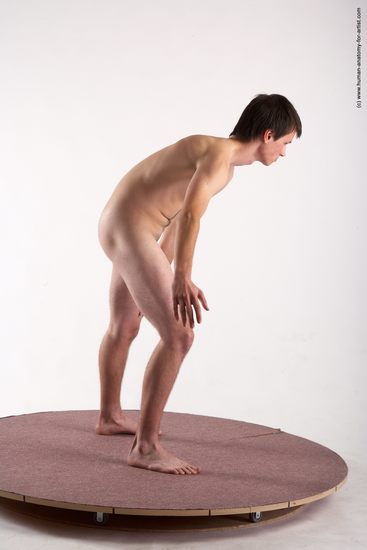 Nude Man White Standing poses - ALL Slim Short Brown Standing poses - simple Realistic