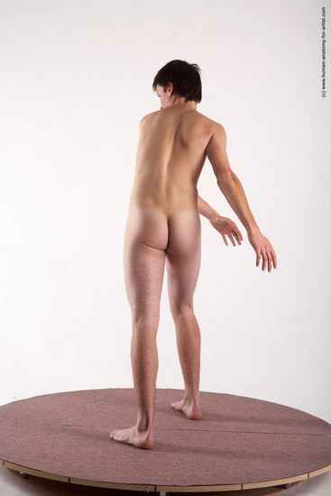 Nude Man White Standing poses - ALL Slim Short Brown Standing poses - simple Realistic