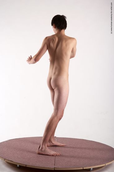 Nude Man White Standing poses - ALL Slim Short Brown Standing poses - simple Realistic