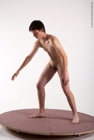 Nude Man White Standing poses - ALL Slim Short Brown Standing poses - simple Realistic