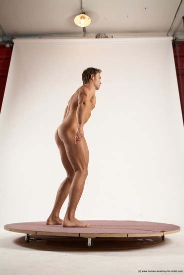 Nude Man White Standing poses - ALL Athletic Short Brown Standing poses - simple Multi angles poses Realistic