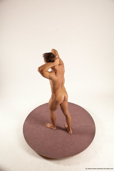 Nude Man White Standing poses - ALL Athletic Short Brown Standing poses - simple Multi angles poses Realistic