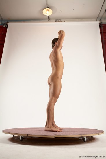 Nude Man White Standing poses - ALL Athletic Short Brown Standing poses - simple Multi angles poses Realistic