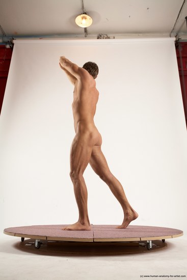 Nude Man White Standing poses - ALL Athletic Short Brown Standing poses - simple Multi angles poses Realistic