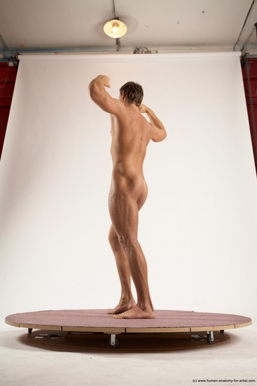 Nude Man White Standing poses - ALL Athletic Short Brown Standing poses - simple Multi angles poses Realistic