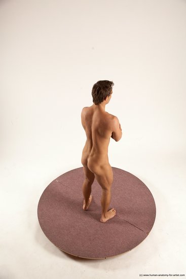 Nude Man White Standing poses - ALL Athletic Short Brown Standing poses - simple Multi angles poses Realistic