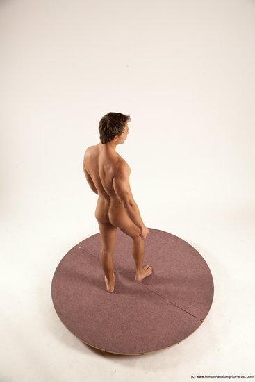 Nude Man White Standing poses - ALL Athletic Short Brown Standing poses - simple Multi angles poses Realistic