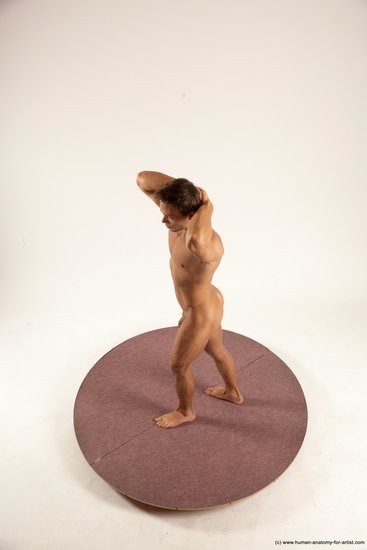 Nude Man White Standing poses - ALL Athletic Short Brown Standing poses - simple Multi angles poses Realistic