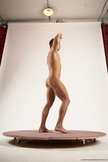 Nude Man White Standing poses - ALL Athletic Short Brown Standing poses - simple Multi angles poses Realistic