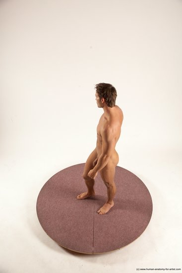 Nude Man White Standing poses - ALL Athletic Short Brown Standing poses - simple Multi angles poses Realistic