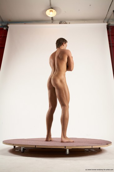 Nude Man White Standing poses - ALL Athletic Short Brown Standing poses - simple Multi angles poses Realistic