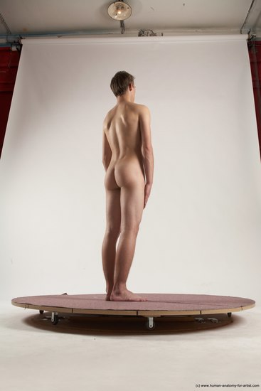 Nude Man White Standing poses - ALL Slim Short Brown Standing poses - simple Multi angles poses Realistic