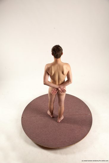 Nude Man White Standing poses - ALL Slim Short Brown Standing poses - simple Multi angles poses Realistic