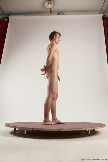 Nude Man White Standing poses - ALL Slim Short Brown Standing poses - simple Multi angles poses Realistic