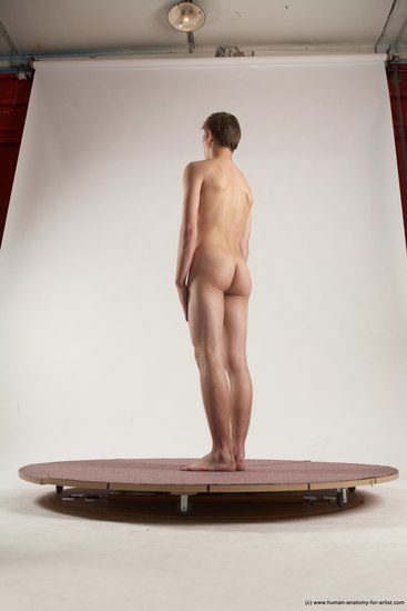 Nude Man White Standing poses - ALL Slim Short Brown Standing poses - simple Multi angles poses Realistic