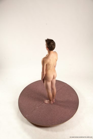 Nude Man White Standing poses - ALL Slim Short Brown Standing poses - simple Multi angles poses Realistic