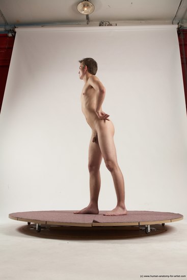 Nude Man White Standing poses - ALL Slim Short Brown Standing poses - simple Multi angles poses Realistic