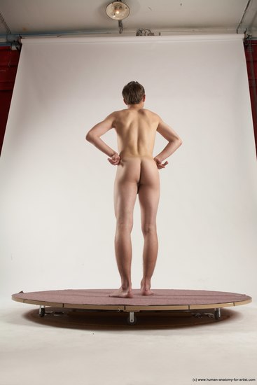 Nude Man White Standing poses - ALL Slim Short Brown Standing poses - simple Multi angles poses Realistic