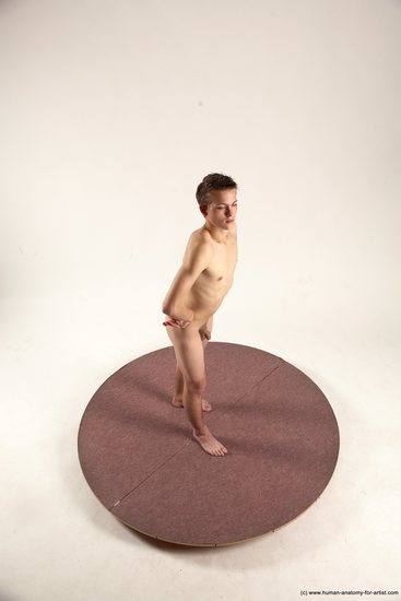 Nude Man White Standing poses - ALL Slim Short Brown Standing poses - simple Multi angles poses Realistic