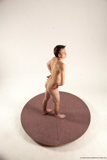 Nude Man White Standing poses - ALL Slim Short Brown Standing poses - simple Multi angles poses Realistic