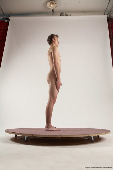 Nude Man White Standing poses - ALL Slim Short Brown Standing poses - simple Multi angles poses Realistic