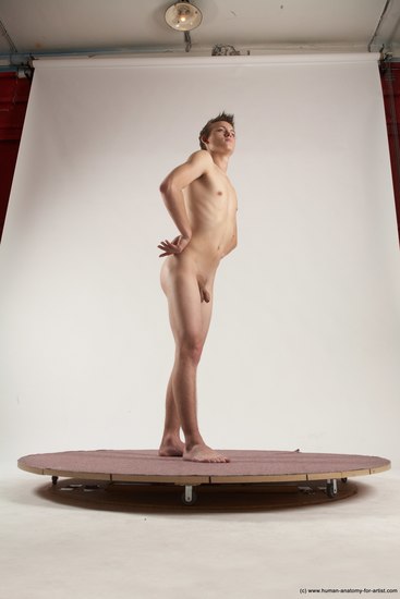 Nude Man White Standing poses - ALL Slim Short Brown Standing poses - simple Multi angles poses Realistic