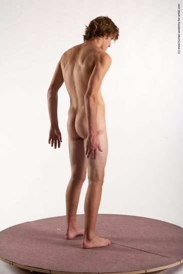 Nude Man White Standing poses - ALL Slim Short Brown Standing poses - simple Realistic