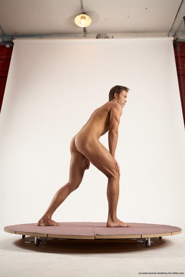 Nude Man White Standing poses - ALL Athletic Short Brown Standing poses - simple Multi angles poses Realistic