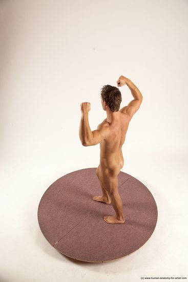 Nude Man White Standing poses - ALL Athletic Short Brown Standing poses - simple Multi angles poses Realistic