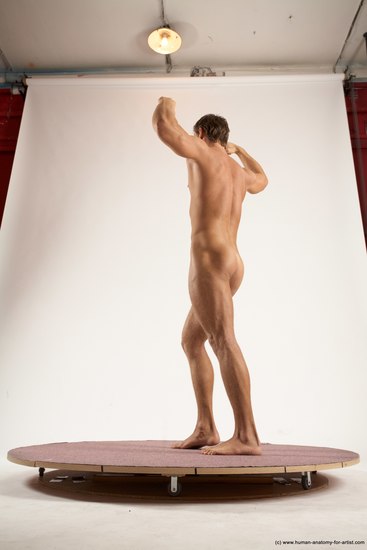 Nude Man White Standing poses - ALL Athletic Short Brown Standing poses - simple Multi angles poses Realistic