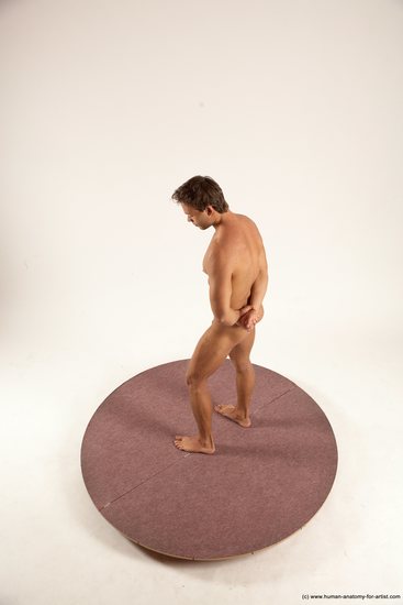 Nude Man White Standing poses - ALL Athletic Short Brown Standing poses - simple Multi angles poses Realistic