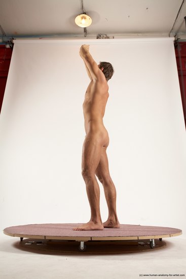 Nude Man White Standing poses - ALL Athletic Short Brown Standing poses - simple Multi angles poses Realistic